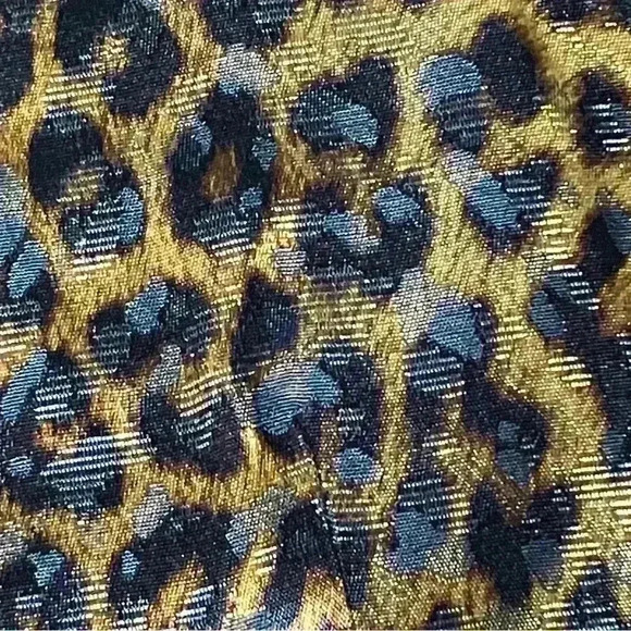 Vintage 80s Leopard Cheetah Cropped Satin Vest Brass Buttons. Retro Funky. S/M. - Picture 10 of 10